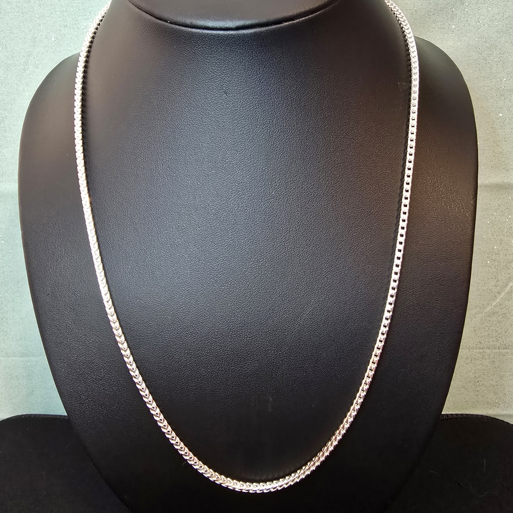 22" - 925 Sterling Silver - Rounded Franco Chain / Necklace - Men / Woman - NWOT